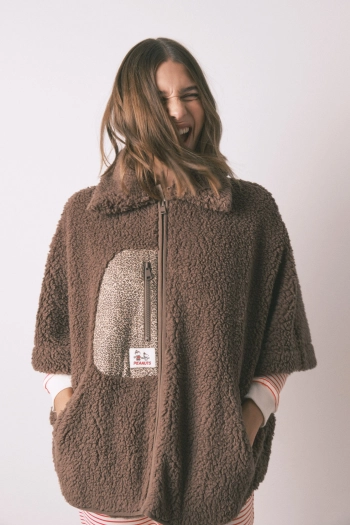 Короткий халат-пончо из мягкого флиса Snoopy