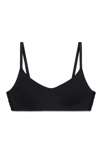 Чорний бюстгальтер-топ із модалу та мережива з ущільнювачем