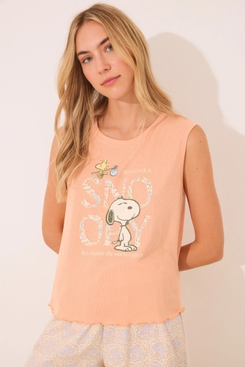 Короткая оранжевая пижама Snoopy