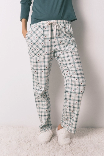 Длинные фланелевые брюки в зеленую клетку