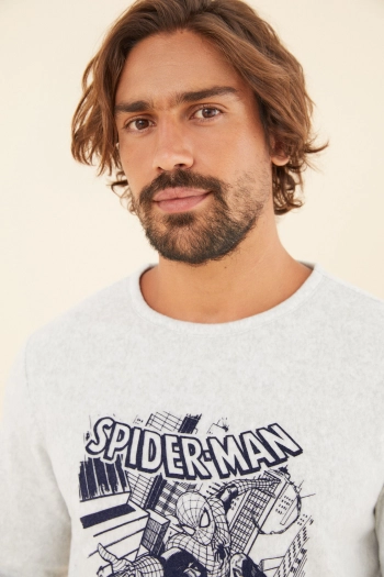 Мужская длинная флисовая пижама Spider-Man