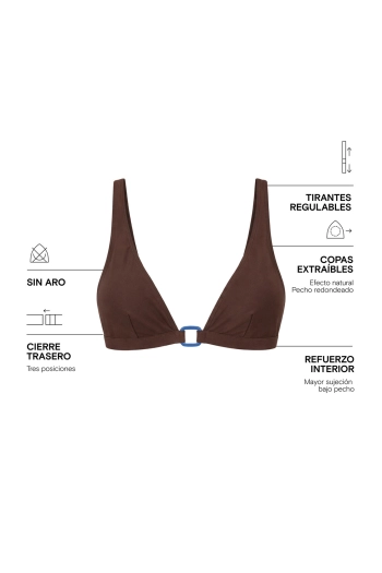 Коричневий топ бікіні халтер