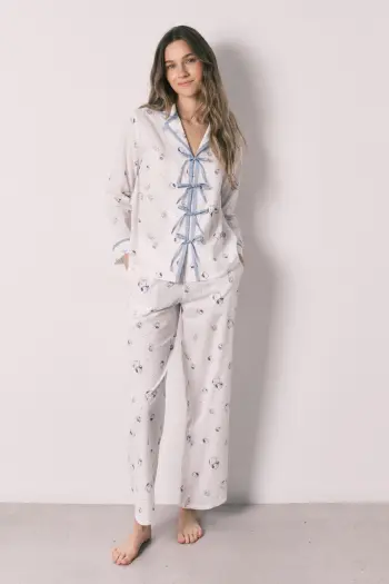 Длинная пижама рубашечного типа из хлопка Hello Kitty