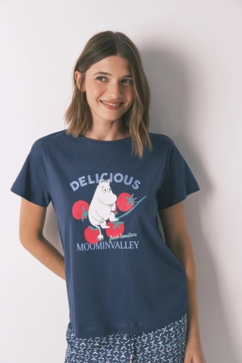 Піжама Moomin з бавовни синього кольору