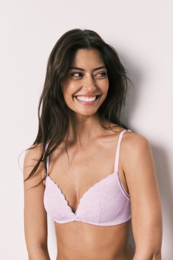 Charming Бузковий трикутний бюстгальтер із мережива