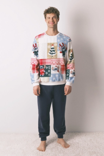 Мужская пижама Stitch из флисовой ткани