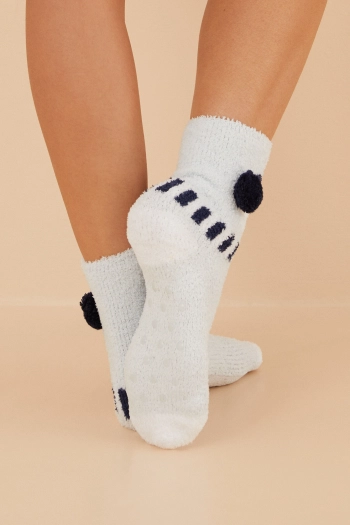 Пухнасті шкарпетки з шарфом у вигляді пінгвіна