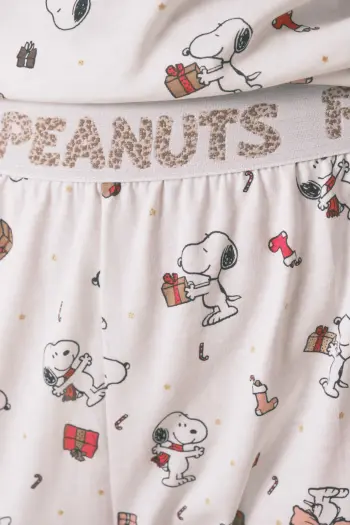Довга біла піжама з бавовни Snoopy