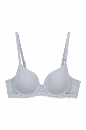 BEAUTIFUL Блакитний класичний бюстгальтер з мікрофібри та мережива