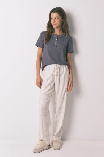 Сіра футболка в рубчик із люрексом