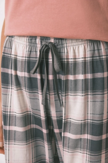 Женская хлопковая пижама Stitch в клетку