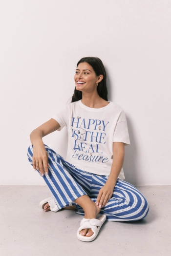 Хлопковая пижама Snoopy с коротким рукавом