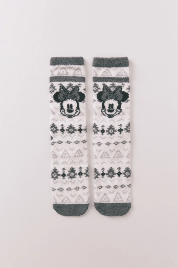 Довгі пухнасті шкарпетки Minnie з візерунком