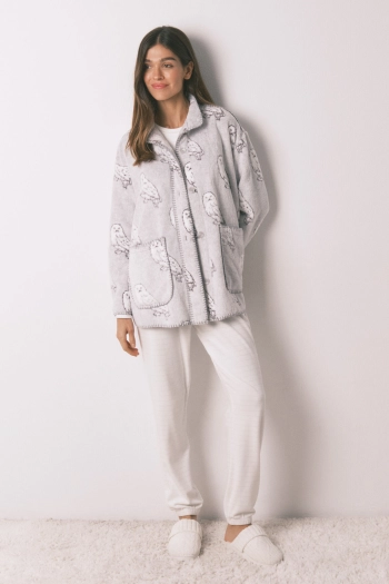 Короткий пухнастий халат Hedwig