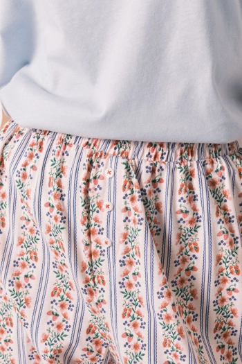 Штани carrot зі 100% бавовни з квітковим принтом