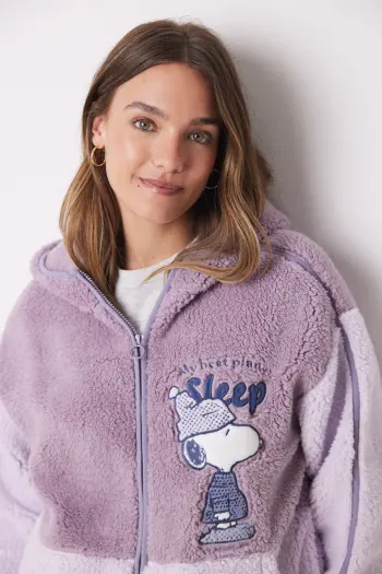 Короткий халат Snoopy из искусственной овчины