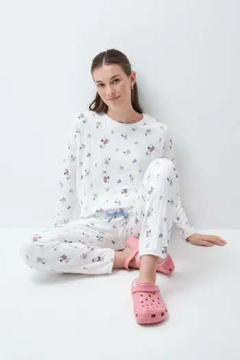 Белая длинная пижама Snoopy