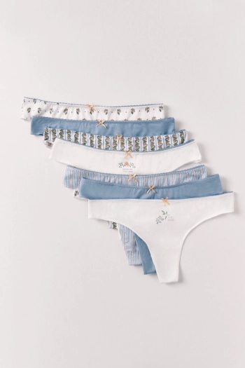 Набор из 7 трусиков-танга из хлопка