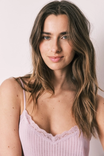 Рожева коротка піжама з м'якого трикотажу в рубчик