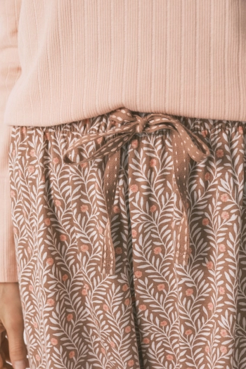 Длинная пижама из хлопка с цветочным принтом