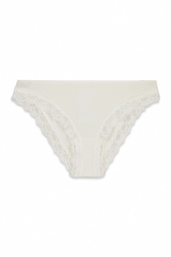 Белые классические трусики из микрофибры и кружева
