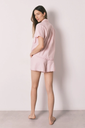 Коротка піжама сорочкового типу з бавовни