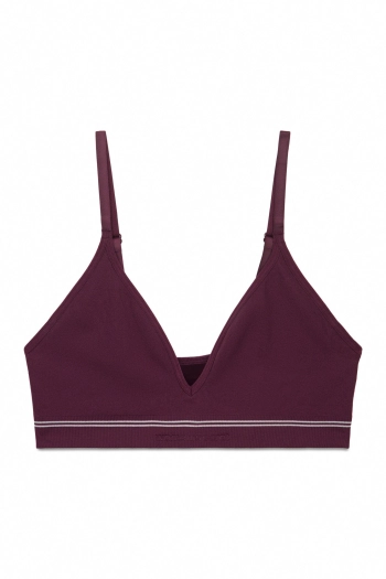 NATURAL треугольный бесшовный топ  бордового цвета