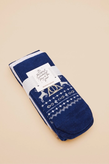 Набор из трех пар синих и серых хлопковых носков Harry Potter
