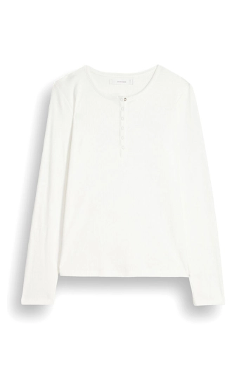 Біла футболка Henley з бавовни