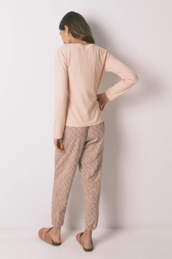 Длинная пижама из хлопка с цветочным принтом