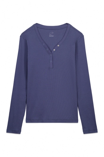 Бавовняна футболка у рубчик з довгим рукавом