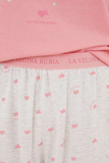 Рожева піжама з капрі La Vecina Rubia зі 100% бавовни