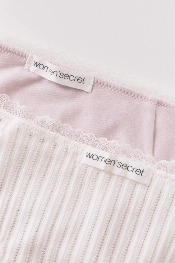 Набір із 2 класичних бавовняних трусиків рожеві та з білим принтом