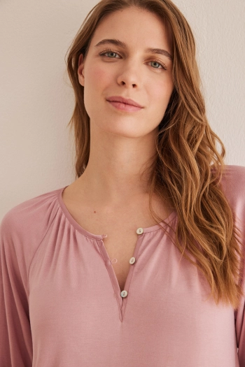 Короткая розовая ночная рубашка Ecovero™