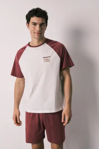 Мужская короткая хлопковая пижама Peanuts