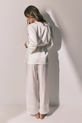 Довга піжама та халат із сатину