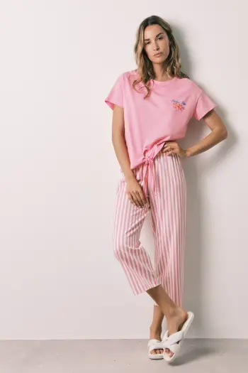 Длинная пижама в полоску Pink Panther
