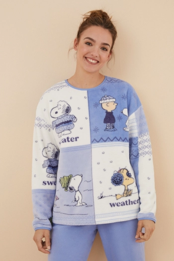 Синяя флисовая пижама Snoopy