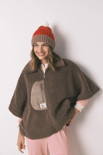 Короткий халат-пончо з м'якого флісу Snoopy