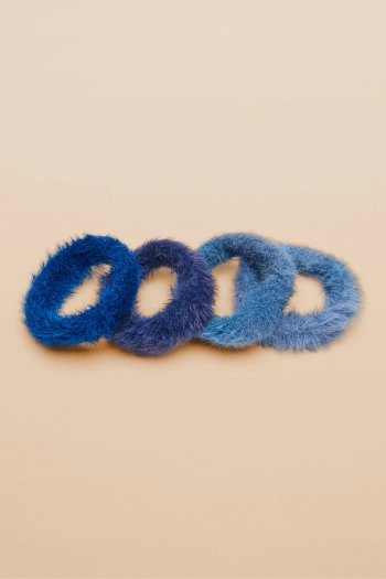 Набор из 4 синих резинок для волос