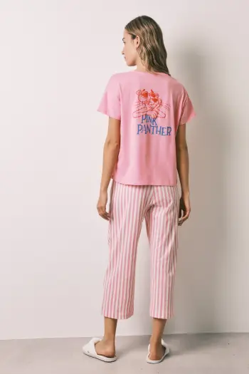 Длинная пижама в полоску Pink Panther