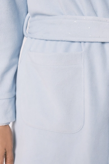 Синій оксамитовий халат міді з блискітками