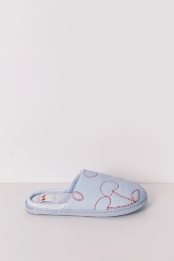 Домашні капці сині з вишеньками