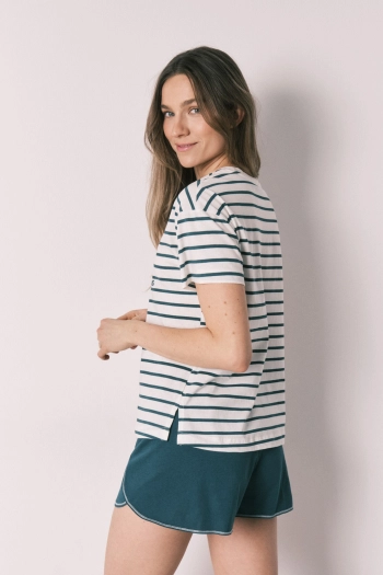 Короткая пижама Hello Kitty в полоску