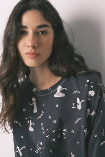 Длинная пижама из хлопка с принтом «Маленький принц».