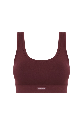 Безшовний топ бордового кольору