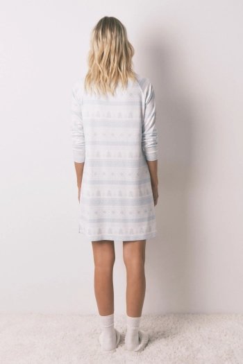 М’яка нічна сорочка міді з джерсі зі скандинавським принтом