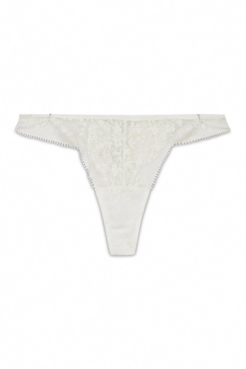 Білі мереживні стрінги з люрексом