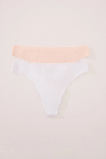 Набір з 2 пар безшовних бавовняних трусиків-танга