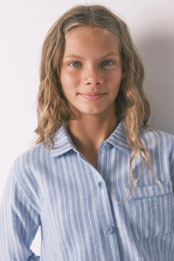 Детская классическая хлопковая пижама в полоску